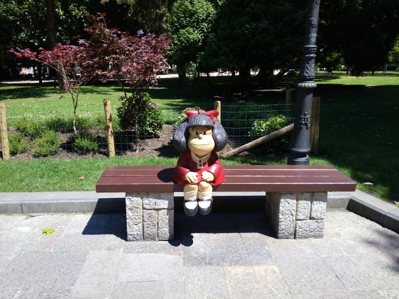 Mafalda en el campo de San Francisco en Oviedo